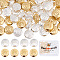 100Pcs 2 Colors Alloy Beads, Long-Lasting Plated, Flat Round with Evil Eye, Mixed Color, 5.5x6x3mm, Hole: 1.5mm, 50pcs/color