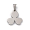 304 Stainless Steel Charms, Stainless Steel Color, Laser Cut, Flower, 16x15x1.5mm, Hole: 5x3mm