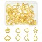 32Pcs 8 Styles Zinc Alloy Open Back Bezel Pendants, For DIY UV Resin, Epoxy Resin, Pressed Flower Jewelry, Heart & Planet & Teardrop, Mixed Shapes, Golden, 11.5~15x9~12.5x1~1.5mm, Hole: 1.5~1.6mm, 4pcs/style