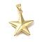 Rack Plating Brass Pendants, Long-Lasting Plated, Cadmium Free & Lead Free, Star, Real 18K Gold Plated, 21x20x5mm, Hole: 5x4mm