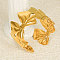 Bowknot 304 Stainless Steel Cuff Bracelets for Women, Real 18K Gold Plated, Inner Diameter: 2-3/8 inch(5.9cm)