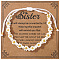 Bohemian Style Glass Seed Round Beads Braided Bead Bracelets for Women, Daisy, with Plastic Imitation Pearl, Inner Diameter: 11 inch(28cm)