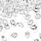 Faceted Natural White Topaz Cabochons, Pointed Back, Teardrop Shape, 4x3x2mm