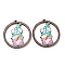 Single Face Printed Wood Pendants, Easter Charms, Human, 47x44.5x2.5mm, Hole: 2mm