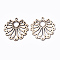 Undyed Natural Wooden Chandelier Components Links, Laser Cut Shapes, Flower, Antique White, 55x54.5x2mm, Hole: 2mm and 1.8mm