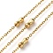 304 Stainless Steel Cable Chains with Beads, Ion Plating(IP), Soldered, with Spool, Bamboo Stick, Golden, Link: 2.5x2x0.5mm