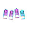 Ion Plating(IP) 201 Stainless Steel Pendants, Rectangle with Sun, Rainbow Color, 27.5x10.5x1.5mm, Hole: 1.8mm