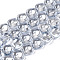 Electroplate Glass Beads Strand, Pearl Luster Plated, Polygon, Light Steel Blue, 10.5x11~12x5~6mm, Hole: 1mm, about 60~61pcs/strand, 24.41 inch~ 25.20 inch(62~64cm)