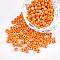 DIY Craft Beads 8/0 Opaque Colors Lustered Round Glass Seed Beads, Dark Orange, Size: about 3mm in diameter, hole:1mm, about 1101pcs/50g