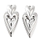 Brass Pendants, Cadmium Free & Nickel Free & Lead Free, Heart Charms, Real Platinum Plated, 30x14x2.2mm, Hole: 1.2mm