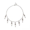Tibetan Style Alloy Skeleton Pendant Necklace, 304 Stainless Steel Jewelry for Woman, Antique Silver & Stainless Steel Color, 17.99 inch(45.7cm)