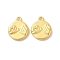 Rack Plating Alloy Pendants, Cadmium Free & Lead Free & Nickle Free, Flat Round with Promise Hook Gesture Charm, Matte Gold Color, 17.5x14.5x2.5mm, Hole: 1.8mm