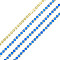 Brass Rhinestone Strass Chains, Rhinestone Cup Chain, Imitate Luminous Style, Raw(Unplated), Capri Blue, 1.5x1.5mm, about 18.70 Feet(5.7m)/Strand