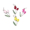 Brass Pendants, with Enamel, Lead Free & Cadmium Free, Platinum, Tulip, Mixed Color, 19x11x2mm