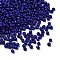 12/0 Baking Paint Glass Round Seed Beads, Dark Blue, 2~2.5x1.5~2mm, Hole: 0.8mm, about 50000pcs/500g