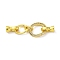 Brass Micro Pave Clear Cubic Zirconia Fold Over Clasps, Cadmium Free & Nickel Free & Lead Free, Oval, Real 18K Gold Plated, 45.5mm