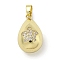 Rack Plating Brass Micro Pave Clear Cubic Zirconia Pendants, with Jump Ring, Cadmium Free & Lead Free, Long-Lasting Plated, Teardrop, Star, 24.5x14x13~13.5mm, Hole: 5.5x3.5mm