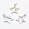 316 Surgical Stainless Steel Pendants, with Cubic Zirconia, Long-Lasting Plated, Star, Clear, Mixed Color, 14x14x2mm, Hole: 3mm