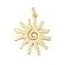 Brass Pendants, Sun Charms, Cadmium Free & Lead Free, Long-Lasting Plated, Rack Plating, with Jump Ring, Real 18K Gold Plated, 21.5x18.5x1.5mm, Hole: 3mm