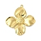 304 Stainless Steel Pendants, Flower Charm, Golden, 42x39x3.5mm, Hole: 2.5mm