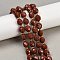 Natural Red Jasper Beads Strands, Faceted, Oval, with Seed Beads, 9x10mm, Hole: 1.2mm, about 32pcs/strand, 15.75''(40cm)