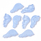 Spray Painted Glass Pendants, Butterfly Wings, Light Sky Blue, 24x12.5x4mm, Hole: 1.4mm