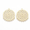Brass Chandelier Components, Nickel Free, Woven Net/Web, Real 18K Gold Plated, 31x26x0.7mm, Hole: 1.2mm