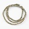 Electroplate Glass Bead Strands, Full Rainbow Plated, Faceted, Rondelle, Olive Drab, 3x2mm, Hole: 1mm, about 165~169pcs/strand, 15~16 inch(38~40cm)