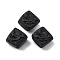 Cinnabar Beads, Carved Lacquerware, Rhombus, Black, 16.5x16.5x9.5mm, Hole: 1.6mm