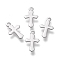 Non-Tarnish 304 Stainless Steel Pendants, Laser Cut, Cross, Stainless Steel Color, 11.5x7x0.3mm, Hole: 1.2mm