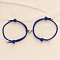 Alloy Heart-shaped Magnetic Braided Rope Bracelets for Couple Girlfriends, Blue, 5-1/2~10-1/4 inch(14~26cm)