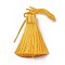 Polyester Tassel Big Pendants, Ice Silk Tassel, Gold, 50~57x12mm