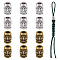 12Pcs 2 Colors Alloy European Beads, Large Hole Beads, Column with Pi Xiu, Mixed Color, 16.5x11.5x13.5mm, Hole: 5.5mm, 6pcs/color