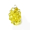 Grape Brass Acrylic Pendants, Lead Free & Cadmium Free, Rack Plating, Long-Lasting Plated, Golden, Yellow, 18x10.5x10mm, Hole: 1.6mm