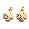 Ion Plating(IP) 304 Stainless Steel Pendants, Manual Polishing, Clover, Golden, 21.5x18x3mm, Hole: 6x2.5mm
