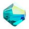 Preciosa® Crystal Beads, Czech Crystal, Bicone(451 69 302 Rondelle), 60230 200 Blue Zircon AB, 3mm, Hole: 0.8mm