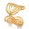 Ion Plating(IP) 304 Stainless Steel Hollow Open Cuff Rings, Golden, 17.5mm, Inner Diameter: 17.8mm