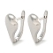 TeardropBrass Hoop Earrings, Real Platinum Plated, 17x9mm