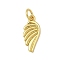 Brass Pendants, Wing Charms, Rack Plating, Long-Lasting Plated, Cadmium Free & Lead Free, with Jump Ring, Real 18K Gold Plated, 16x7x1.5mm, Hole: 3.4mm