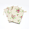 Polycotton(Polyester Cotton) Packing Pouches Drawstring Bags, with Printed Flower, Wheat, 14x10cm
