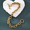 PVD Vacuum Plating 304 Stainless Steel Cable Chain Bracelets, with Toggle Clasps, Golden, 8-5/8 inch(22cm), 8mm
