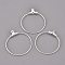 304 Stainless Steel Pendants, Hoop Earring Findings, Ring, Silver, 29~30x26.5x1.5mm, 21 Gauge, Hole: 1mm, Inner Size: 22x25mm, Pin: 0.7mm