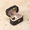 Rectangle PU Imitation Leather Jewelry Storage Boxes, Portable Travel Case with Snap Clasp, for Ring Earring Holder, Gift for Women, Black, 3.9x6.5x4.7cm