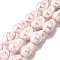 Electroplate Porcelain Imitation Pearl Beads Strands, Nuggets, Misty Rose, 22~24x16~17x13.5~14.5mm, Hole: 1mm, about 18pcs/strand, 15.94''(40.5cm)