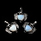 Opalite Heart Pendants, Dragon Charms, with Rack Plating Antique Silver Plated Brass Findings, Lead Free & Cadmium Free, 33x33.5~34x7~7.5mm, Hole: 8x5mm