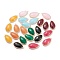 Natural Jade Pendants, with Brass Micro Pave Clear Cubic Zirconia Claw Settings, Faceted, Teardrop, Dyed, Golden, Mixed Color, 36x20x6.2mm, Hole: 1.8mm