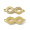 PVD Vacuum Plating 201 Stainless Steel Connector Charms, Infinity Links, with Crystal Rhinestone, Real 18K Gold Plated, 23x8.5x3mm, Hole: 1.4mm