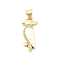 Brass Micro Pave Clear Cubic Zirconia Pendants, Cadmium Free & Lead Free, with Sythetic Opal, Real 18K Gold Plated, Bird, 22.5x9.5x3.5mm, Hole: 4x3.5mm