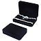 Velvet Jewelry Set Storage Gift Box, Rectangle, Black, 17.8x12.5x3.7cm