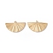 Ion Plating(IP) 304 Stainless Steel Pendants, Fan, Real 24K Gold Plated, 15x25x1.5mm, Hole: 1.2mm